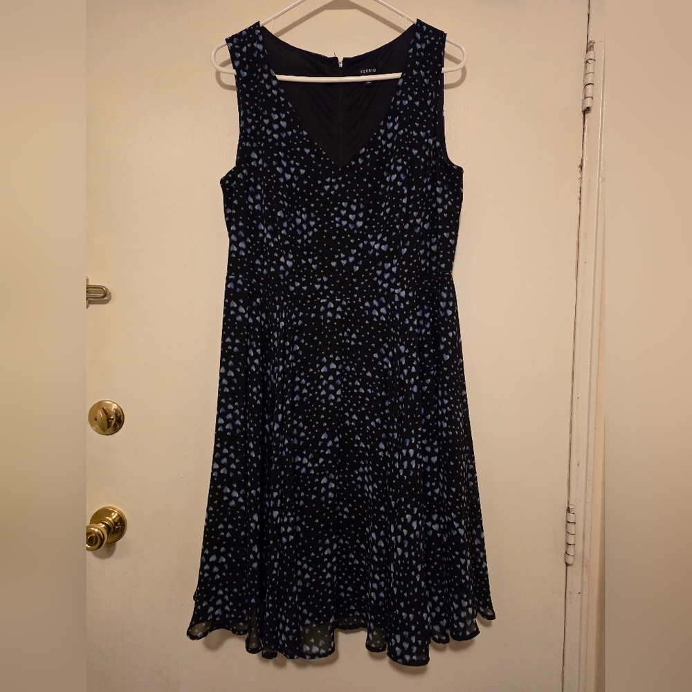 Torrid Black and Blue Midi Dress